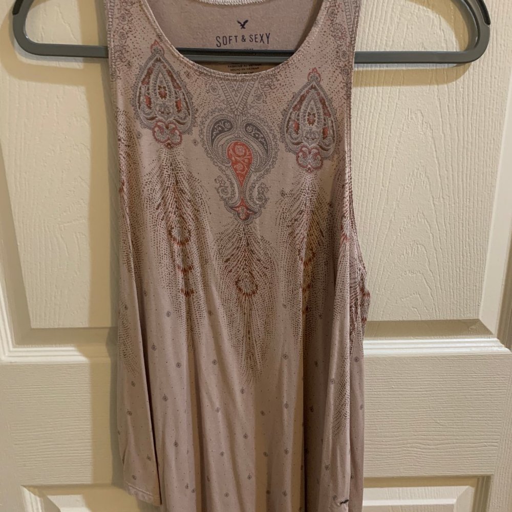 Pink Soft & Sexy Tank w/ Paisley Detail